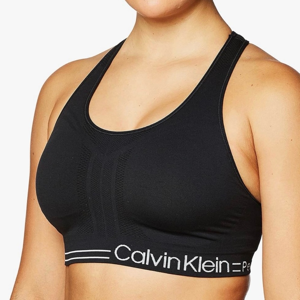 CALVIN KLEIN Neutral Performance Impact Reversible Sports Bra Sz S